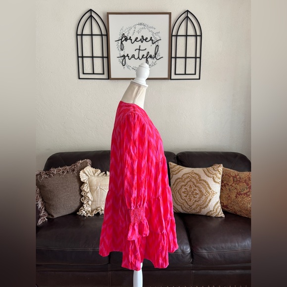 Pomander Place Hot Pink Ikat Kenzo Dress Size XL Resort Wear Summer Beach Casual - Picture 13 of 16
